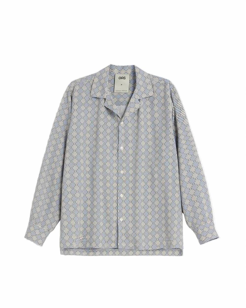 NEW OAS men's forti brillo long sleeve shirt in light blue
